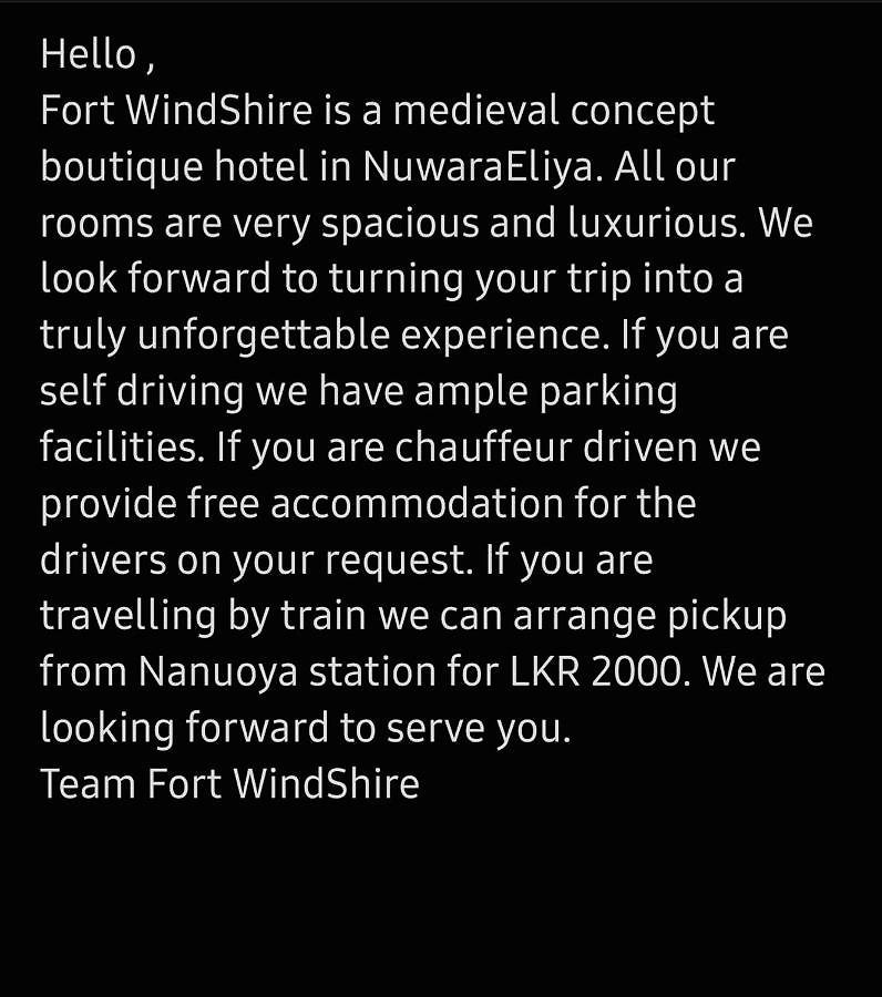 Hotel Windshire Nuwara Eliya
