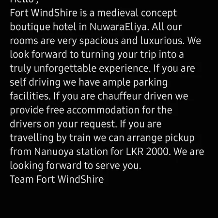 Hotel Windshire Nuwara Eliya